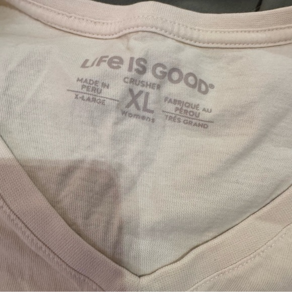 Life is Good. Women's Tribal Cardinal LS Crusher Tee, Putty White Size XL - Picture 3 of 5